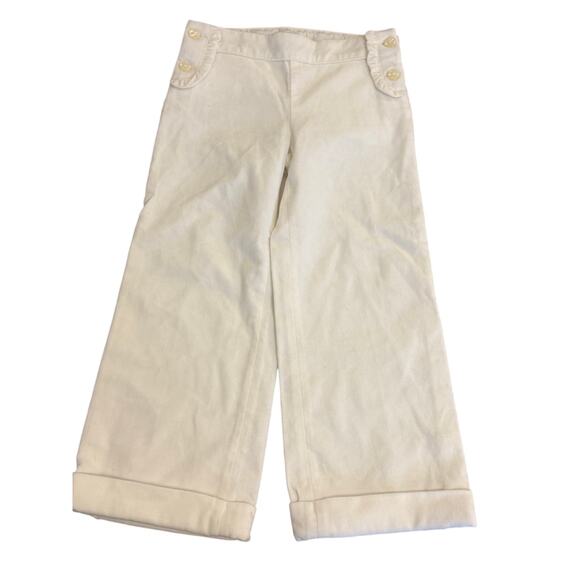 NEW JANIE and JACK Cream Pants Ruffle Accent Girls size 4 NWT - Picture 1 of 8